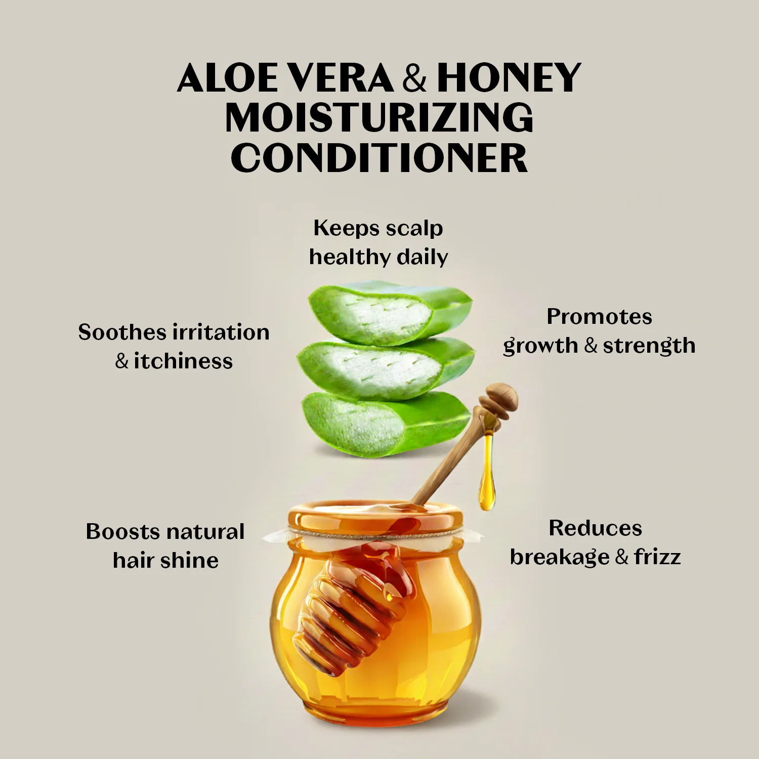 Aloe Vera & Honey Moisturizing Conditioner 300ml - Image 3