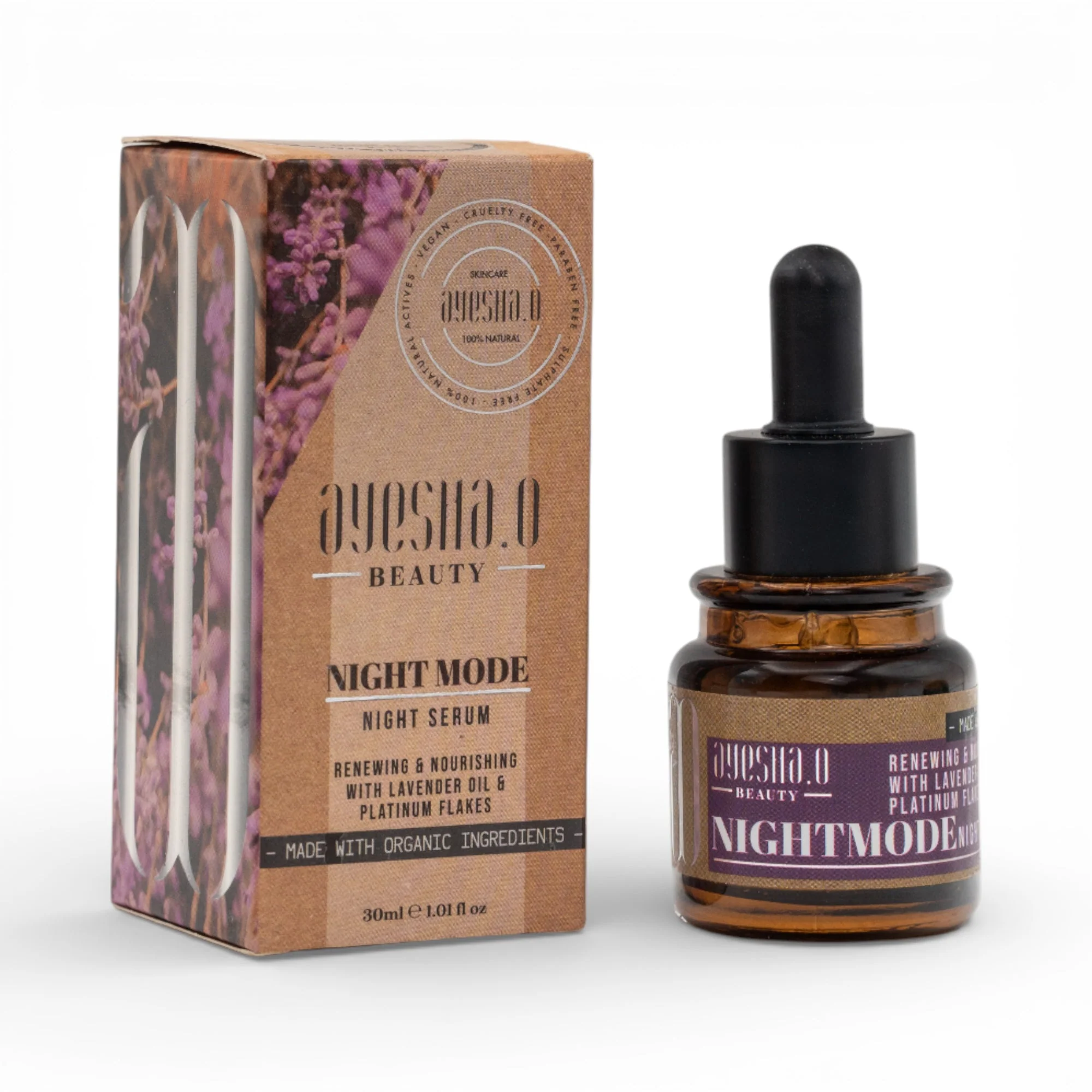 Night Mode - Face Serum with Lavender & Platinum Flakes | AO Beauty