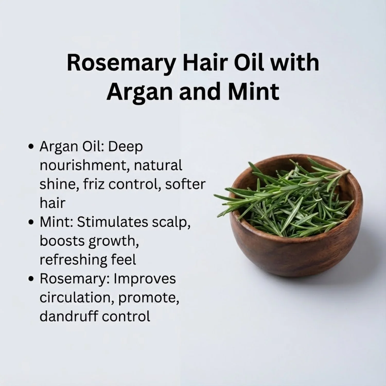 Rosemary Hair Oil with Argan & Mint 200ml - Image 3